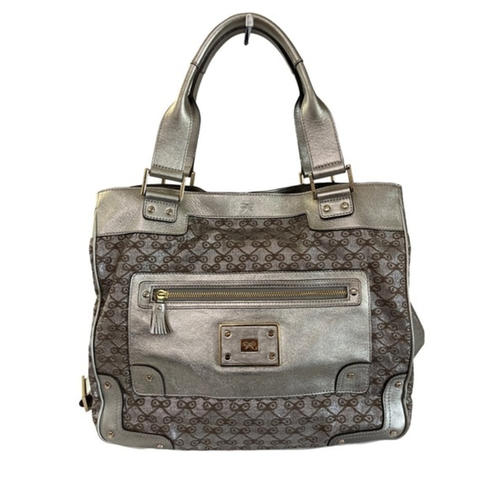 Rare Anna Hindmarch Metallic Silver Monogram Tote Bag – Japan Exclusive
